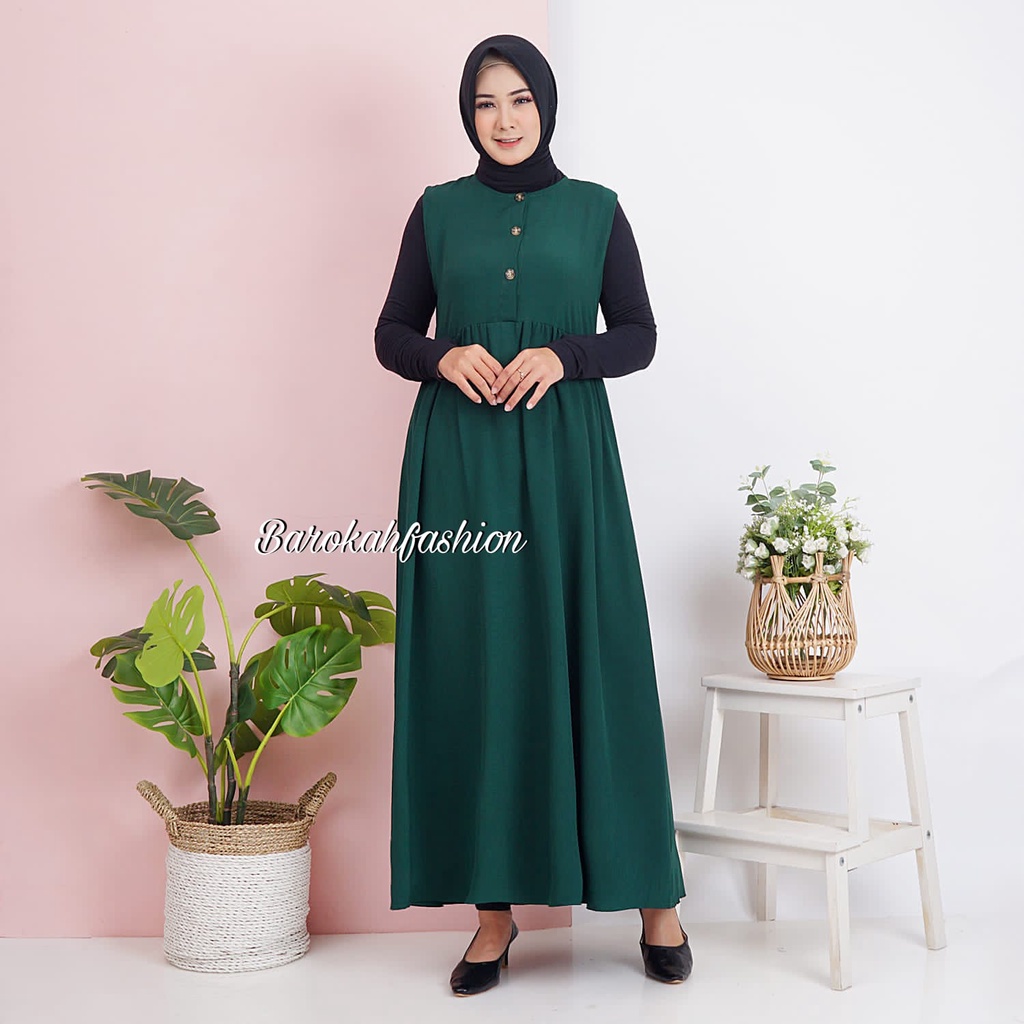 DRESS INNER KANCING/INNER TANPA LENGAN/LONG DRESS SHAKILA