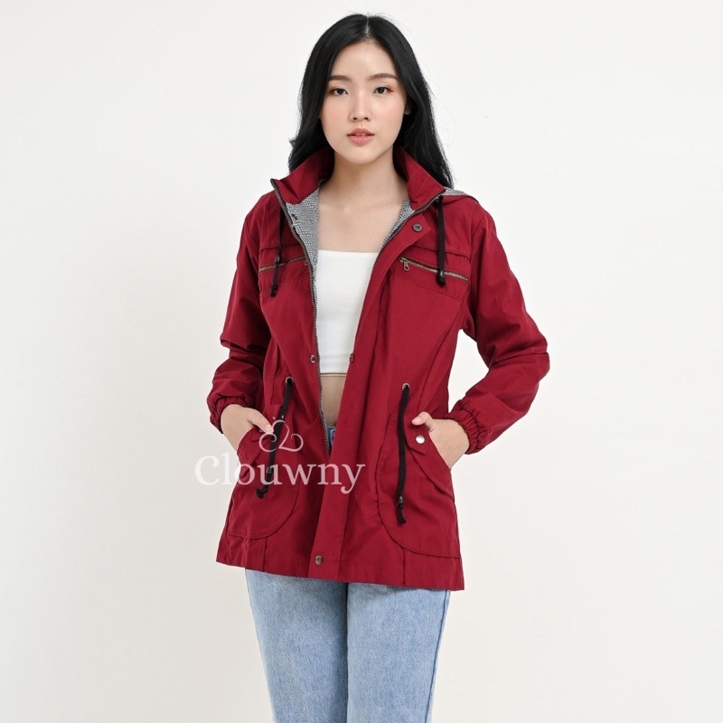 CLOUWNY - Denis Jacket Premium Canvas Twill Jaket Unisex Premium Canvas Outer-Maroon-XXL