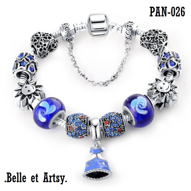 Gelang Pandora Style - Blue Princess Gown PAN-026