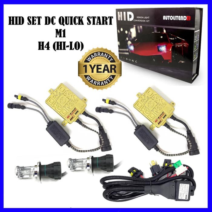 HID SET DC 55W FAST BRIGHT H4 Hi Lo GARANSI 1 tahun By AutoliteND1 SET