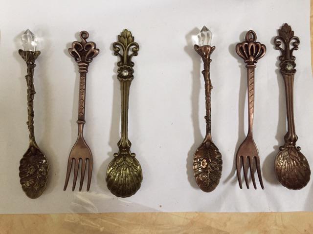 6pcs Sendok Kopi / Teh / Dessert Desain Ukiran Vintage