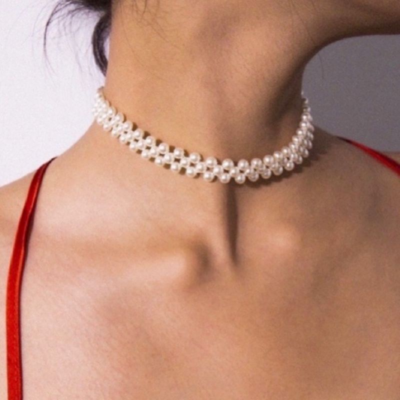 Luna Pearl Choker Necklace Kalung Mutiara Rangkai