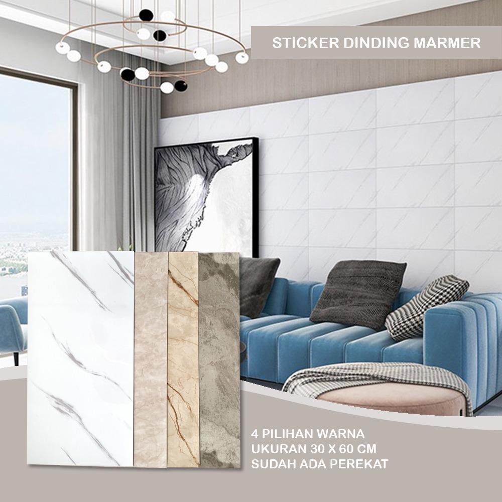 Stiker Dinding Motif Marmer Granit Premium 30 x 60 cm Wallpaper Dinding