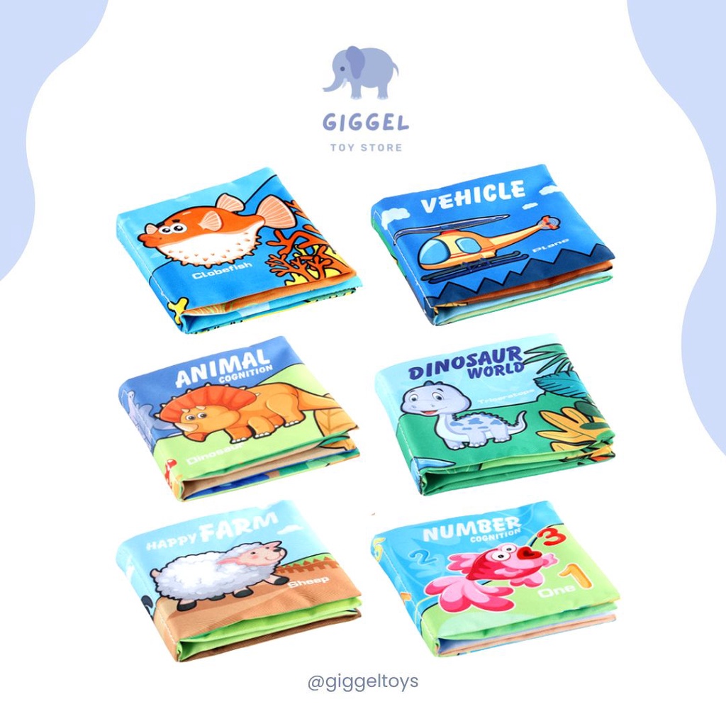 [ Giggel ] SoftBook Baby/Buku bantal bayi anak edukasi/mainan edukasi/Buku cerita bayi/Buku kain Bayi