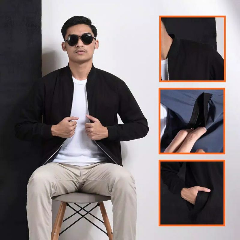 JAKET BOMBER SWEATER ZIPPER HOODIE RESLETING KATUN FLEECE GRAMASI 280 UNISEX M L XL XXL