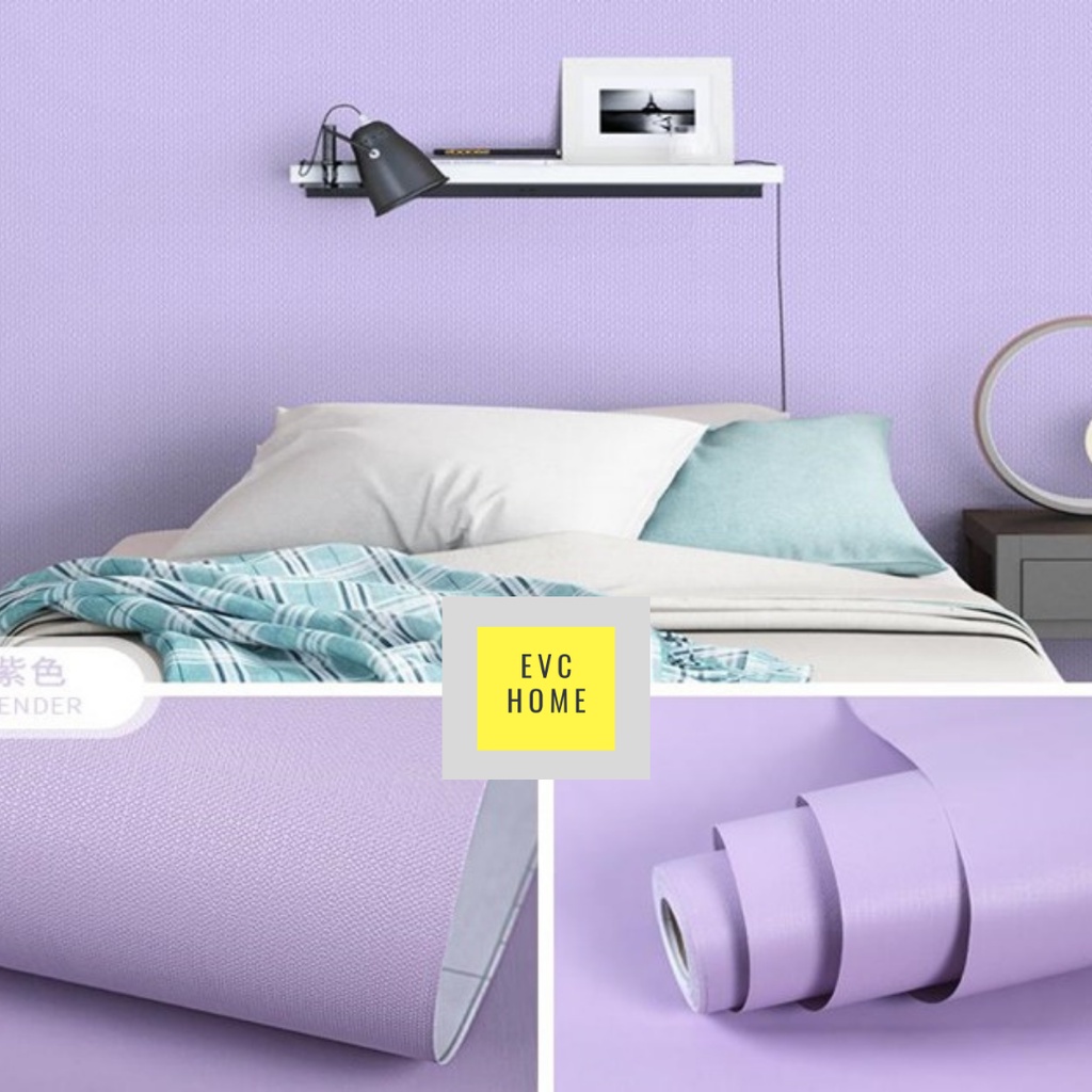 EVCHOME 45CM x 5M Wallpaper Sticker 3D Dinding KOREA PREMIUM - Wallsticker Emboss-Purple