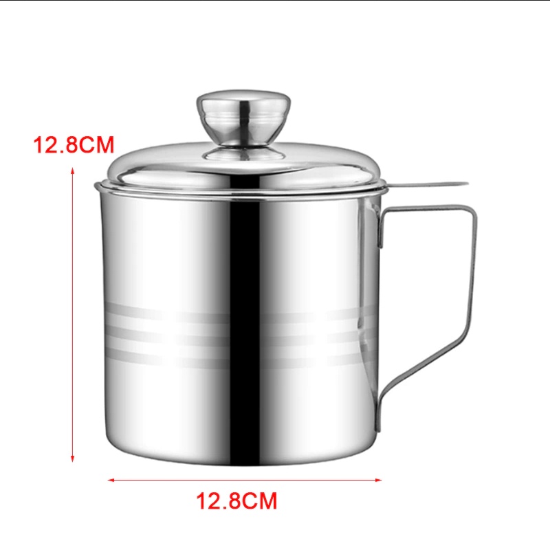 Oil Pot saringan Minyak Tempat Minyak Goreng Stainless Steel Ukuran 1.3 Liter