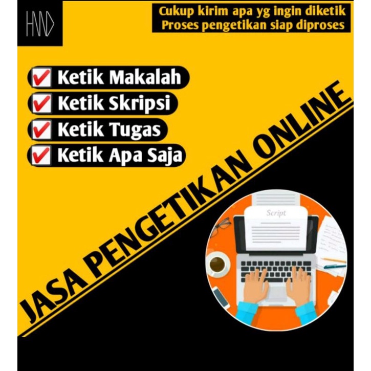 

Jasa Pengetikan/Rental Online Word, Excel, Powerpoint | No Ongkir File kirim Via Chat or Email