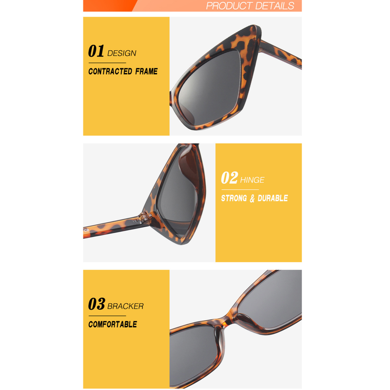 【YUZHU】COD New Fashion Cat Eye Candy Color Simple Sunglasses untuk Wanita