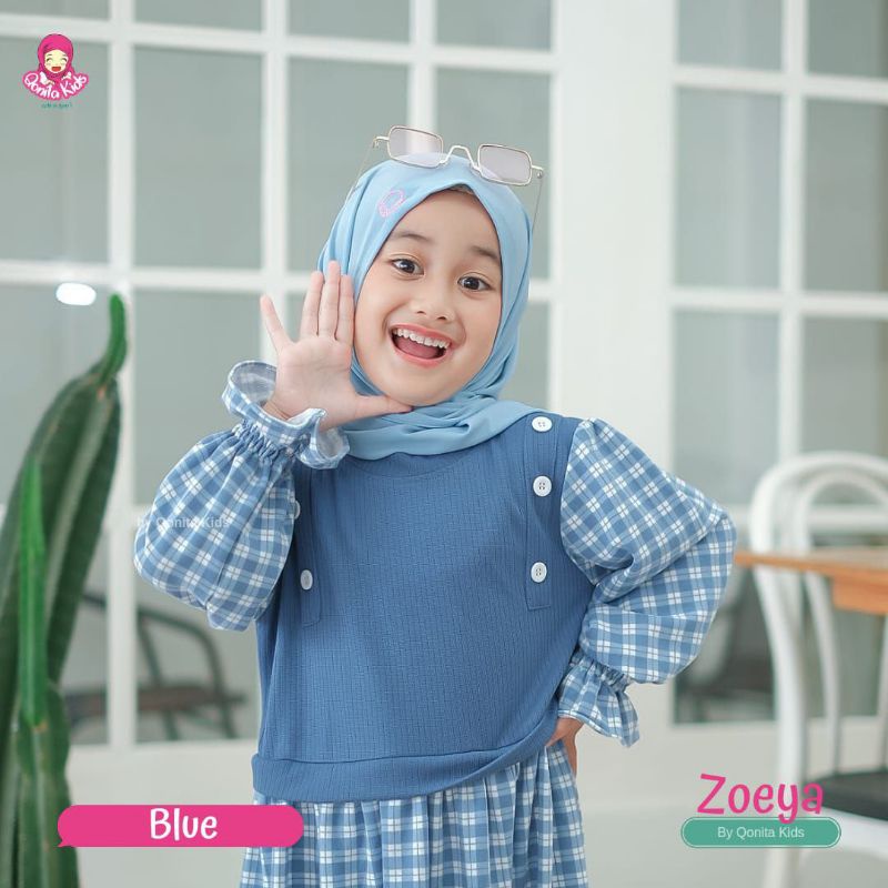 Afsheenastore Gamis Zoeya By Qonita Kids / Gamis Anak Set Jilbab