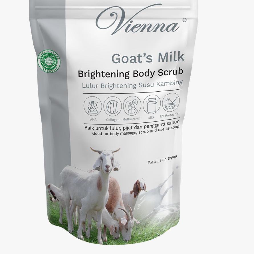 ➱ VIENNA LULUR REFILL GOAT MILK WHITENING SUSU KAMBING 1KG ORIGINAL - ISI ULANG LULUR VIENNA SUSU ♔