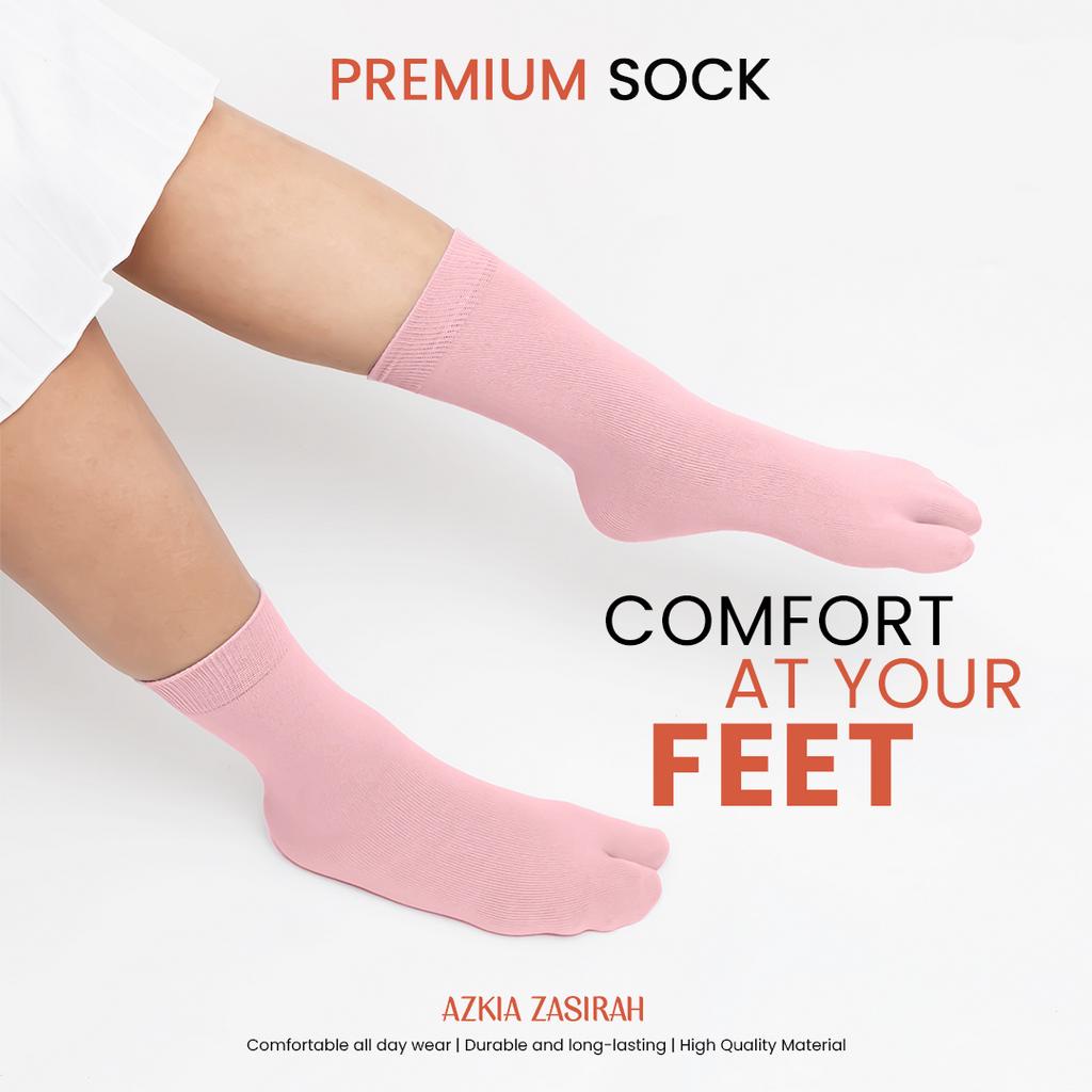 Azkia Zasirah - Kaos Kaki Jempol Warna Pink Muslimah Premium