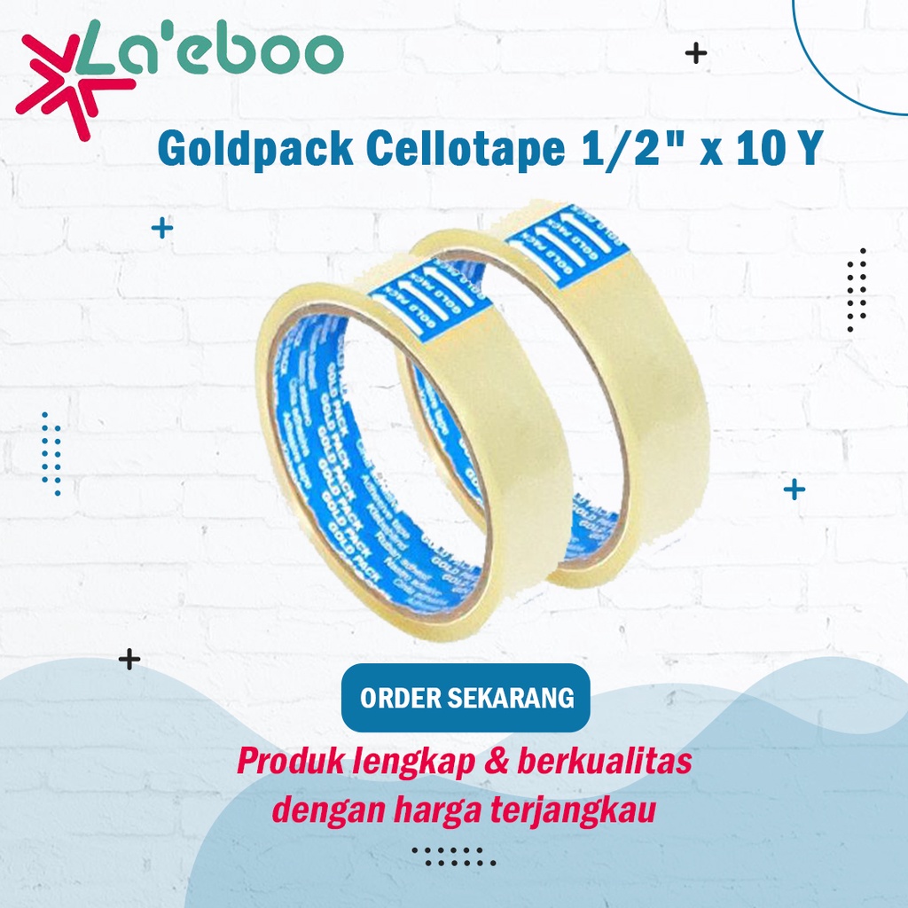 

Selotip Goldpack Cellotape 1/2" x 10 Y