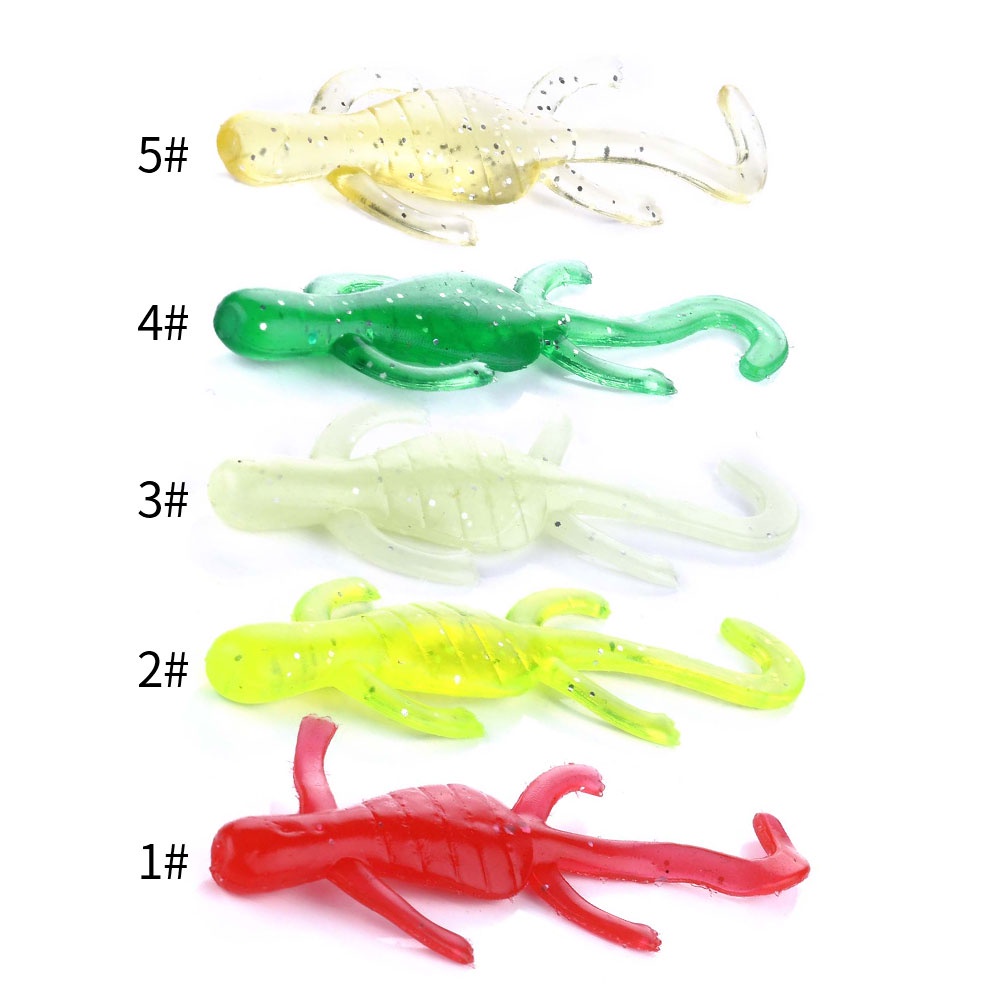 HENGJIA 50PCS/Bag Soft Fishing Lures 5cm 1g Artificial Lure Mini Gecko Silicone Wobblers For  Swimbait Jigging Plastic Bait Worm