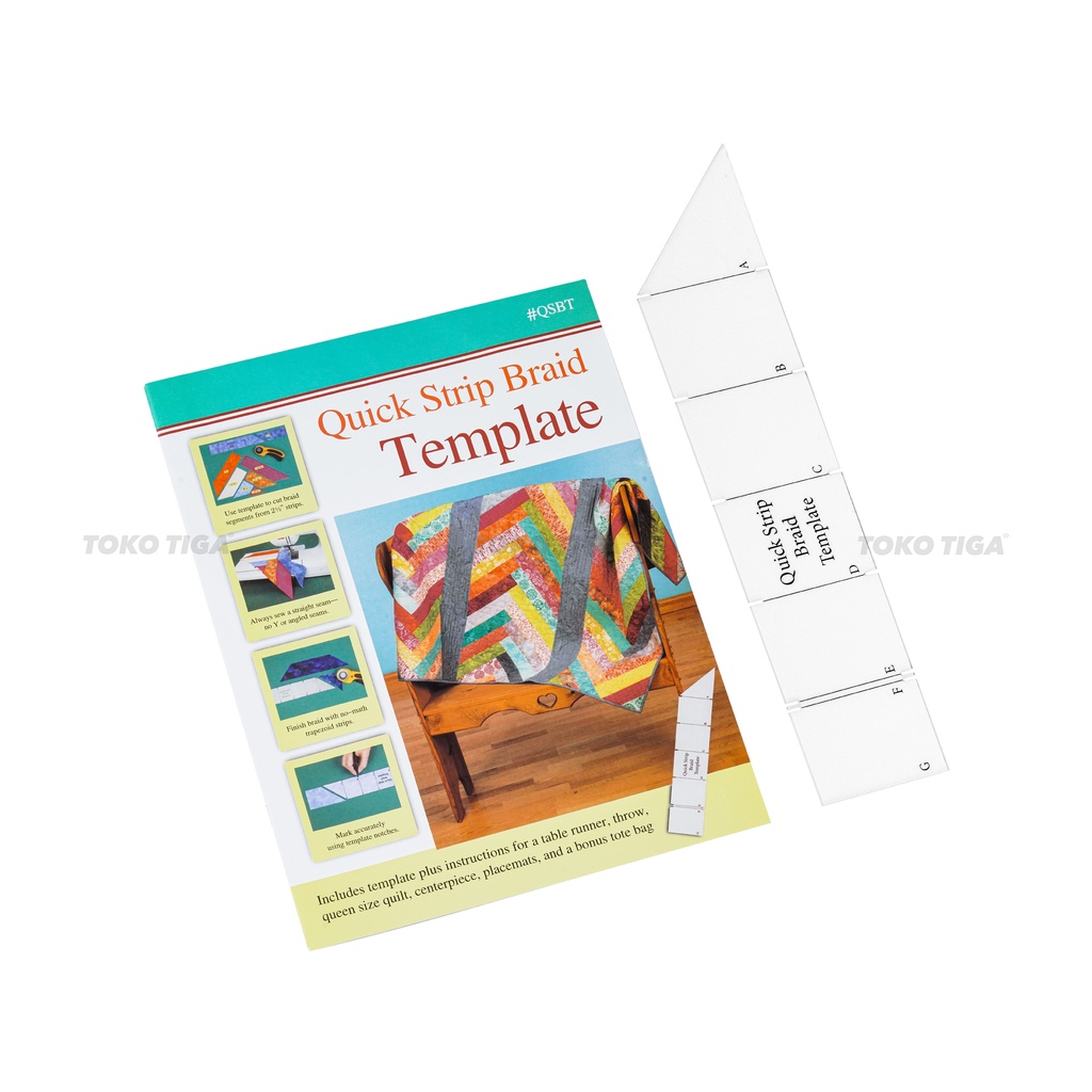 Penggaris Quilting Quick Set Braid Template / Braid Patchwork (QSBT)