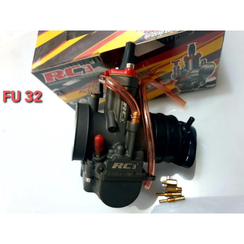 Karburator Karbulator Karbu Carbu RC3 Tipe PWK BLACK Hitam CNC Ukuran 32 34 mm 32mm 34mm Bonus Intak