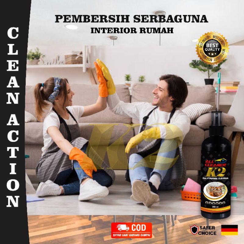 PEMBERSIH INTERIOR RUMAH DAN PERABOTAN/MOBIL - SERBAGUNA  250ml ORIGINAL K2