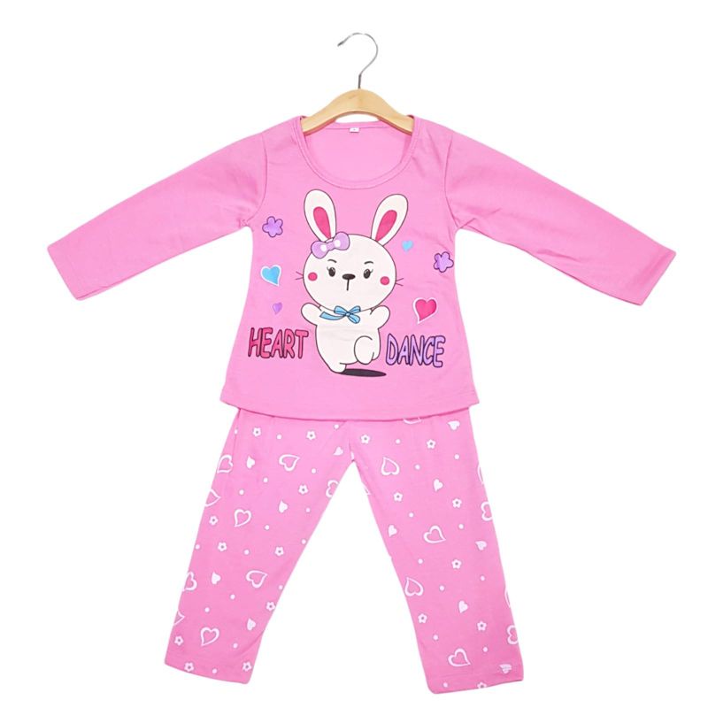 SETELAN BAJU ANAK PEREMPUAN SIKUNING NEW MOTIF HEART DANCE 2-6 TAHUN