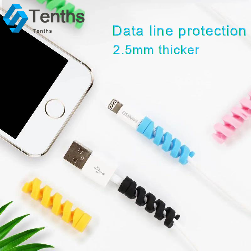 4pcs / Set Pelindung Kabel Data / Charger Usb Bahan Silikon