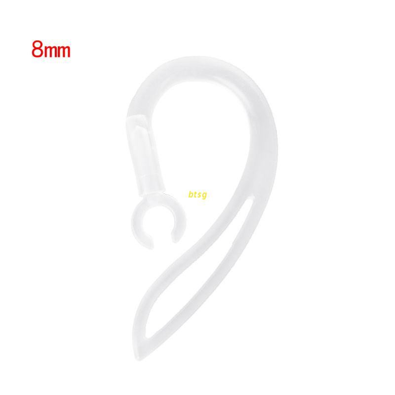 btsg 8mm Bluetooth Earphones Transparent Soft Silicone Ear Hook Loop Clip Headset