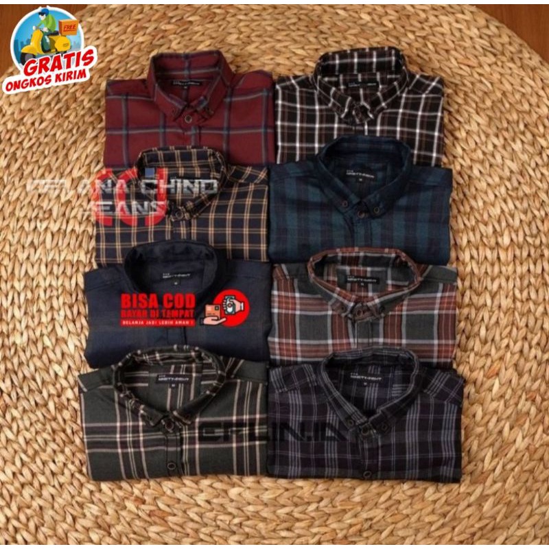  Kemeja  Flanel Flannel Pria  Lengan Panjang Wanita Jumbo 