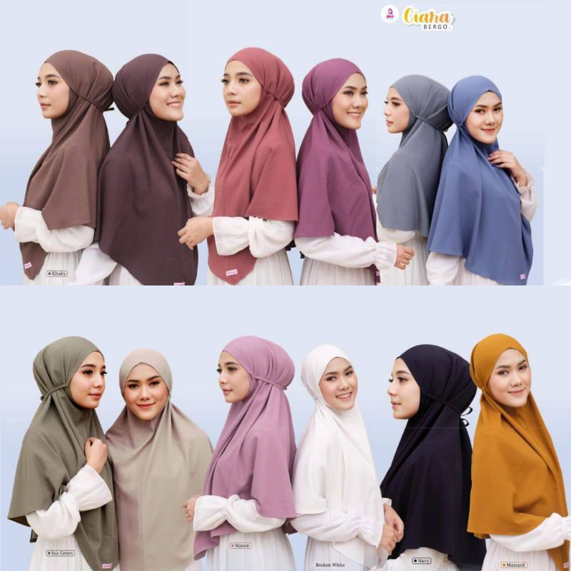 Jilbab Tali Caira bergo Gimi hijab//Arabella crepe//realpict//murah