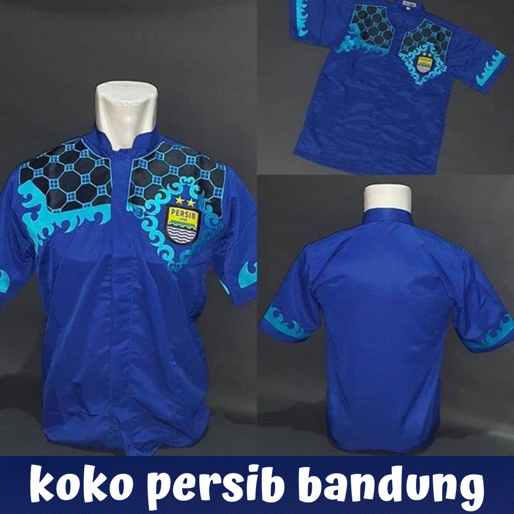 Baju koko persib bandung lengan pendek pria dewasa terbaru atasan fashion muslim baju muslim
