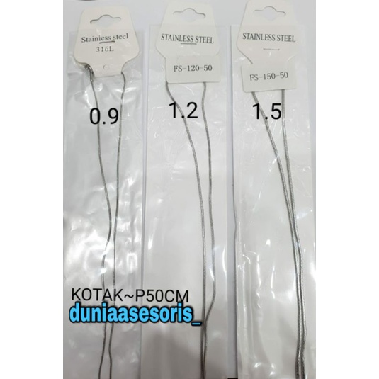 KALUNG EMAS PUTIH KOTAK CEWEK/COWOK SUPER QUALITY TERMURAH