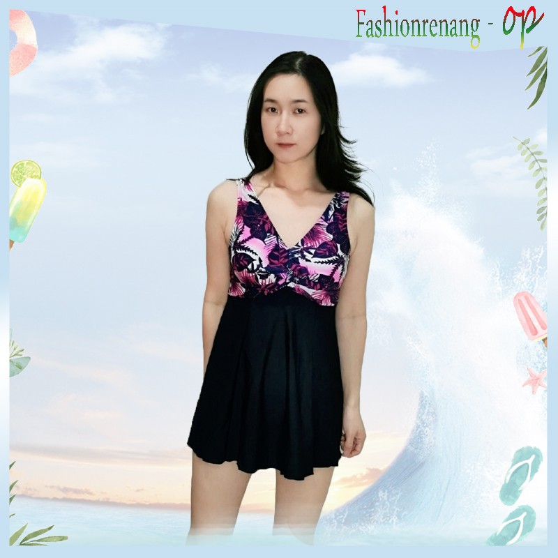 C2 Baju renang Dewasa Rok/Baju Renang /Baju Renang Wanita/ Dewasa  Bunga Rok