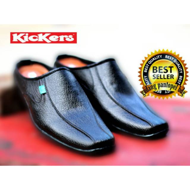 Sepatu sandal bustong merk Kickers Bams hitam formal , santai , harian , kualitas terjamin