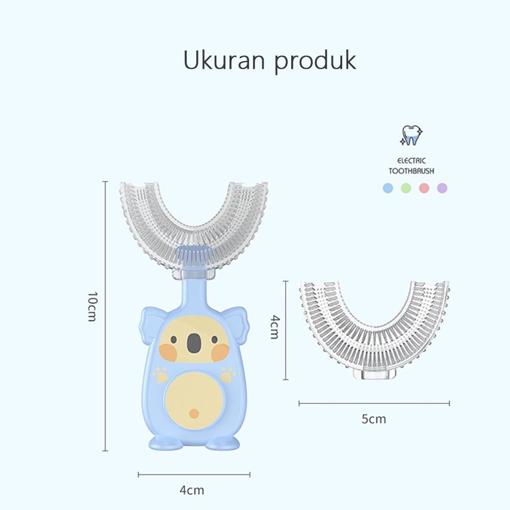 HIPPO LAND Sikat Gigi Anak Bentuk U Bahan Silikon / Training Toothbrush / Tooth Brush Baby Silicon type U Sikat Gigi Anak Sikat 264