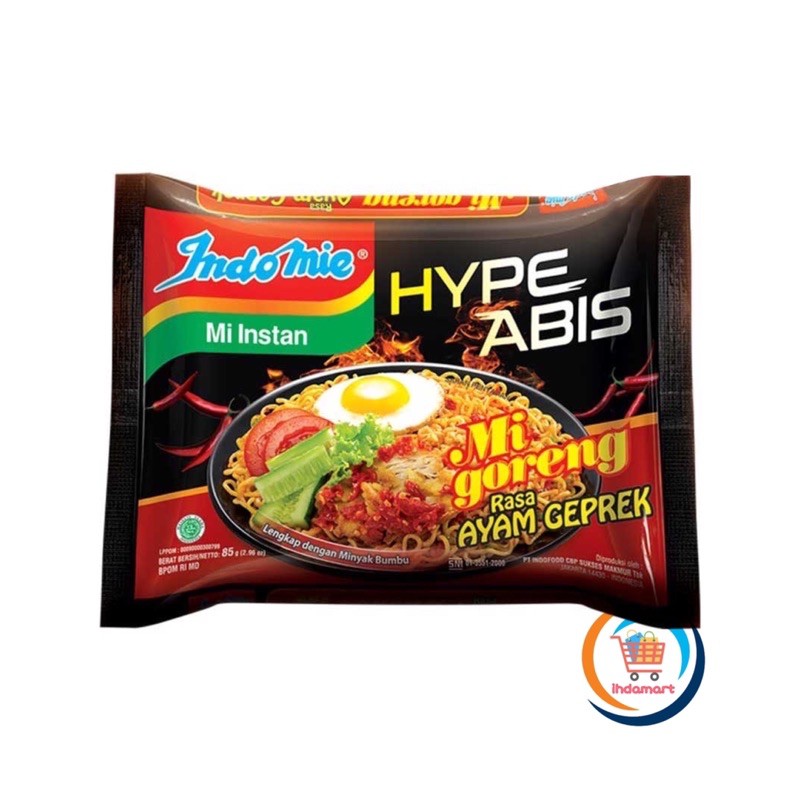 Indomie Goreng HypeAbis Rasa Ayam Geprek 85 gr (Isi 10 pcs)