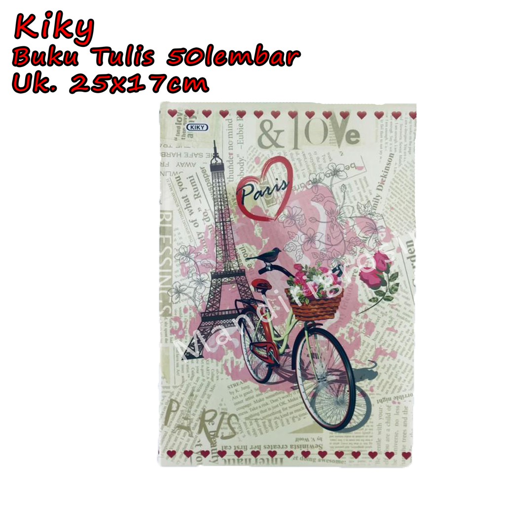 Buku Tulis *Kiky * Motif Random * 25x17cm* 50 lembar