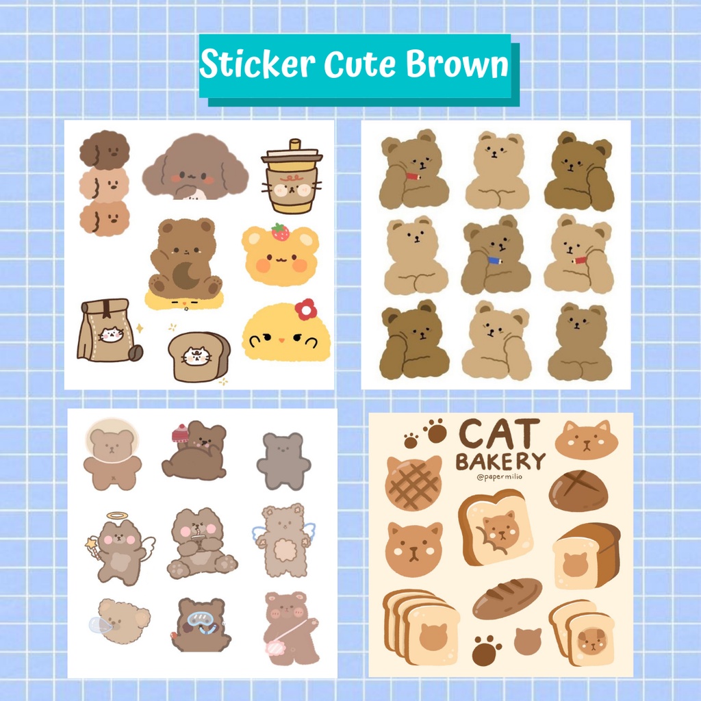 

Stiker Korea Lucu Coklat /Stiker Cute Beruang Coklat/ Sticker Cute Brown Bear/ Sticker/ Scrapbook