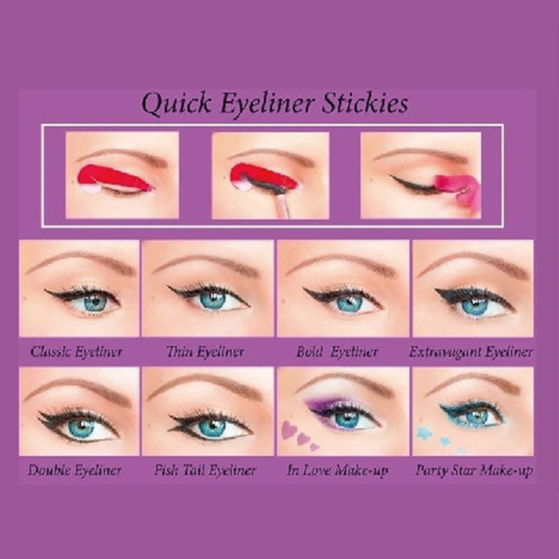 Zzz 72pcs Stiker Template Gambar Eyeliner 8model Fashion Kosmetik Tool Kit Sm