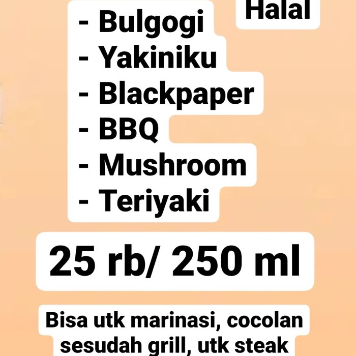 

SAUS-DRESSING- BULGOGI , BLACKPEPPER , BBQ , SPICY SAUCE -SAUS-DRESSING.