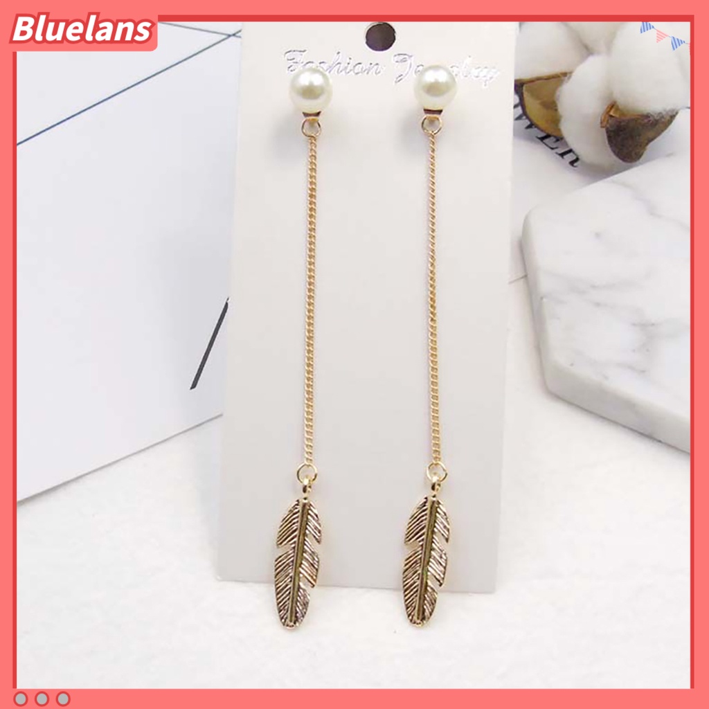 Bluelans Drop Earring Exquisite Creative Leaf Design Dangle Earing for Girl