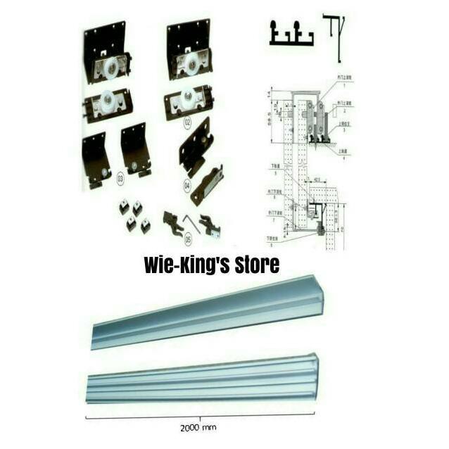 Promo Terbatas - Roda Dan Rel Pintu Lemari Sliding / Geser 2 Pintu Yiming