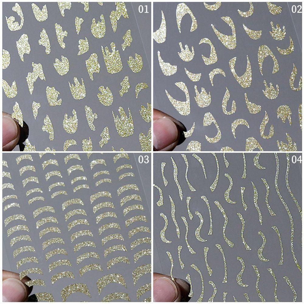 Solighter 1PC Glitter Stiker Kuku Wanita Alat Manicure DIY Perekat Diri