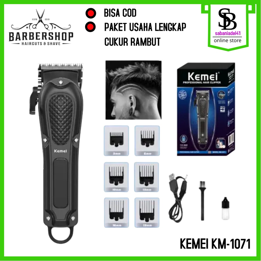 KEMEI KM 1071 Original Mesin Cukur Rambut tanpa kabel terbaik di Cas Baterei