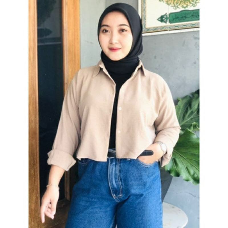 Kemeja Crop Wanita / Atasan Kemeja Wanita / Crop Kemeja Wanita