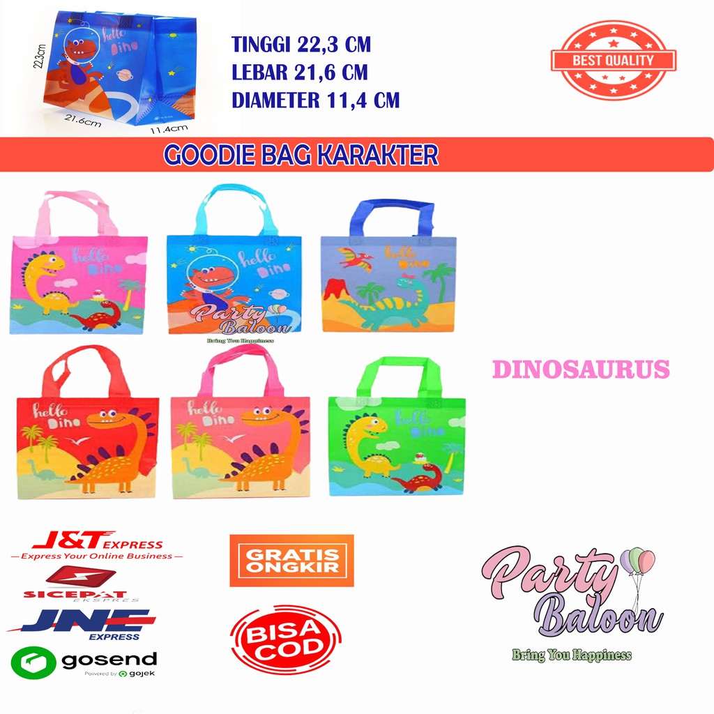 Tas ulang tahun anak karakter Unicorn | goodie bag unicorn LOL baby shark 23 cm satuan-3
