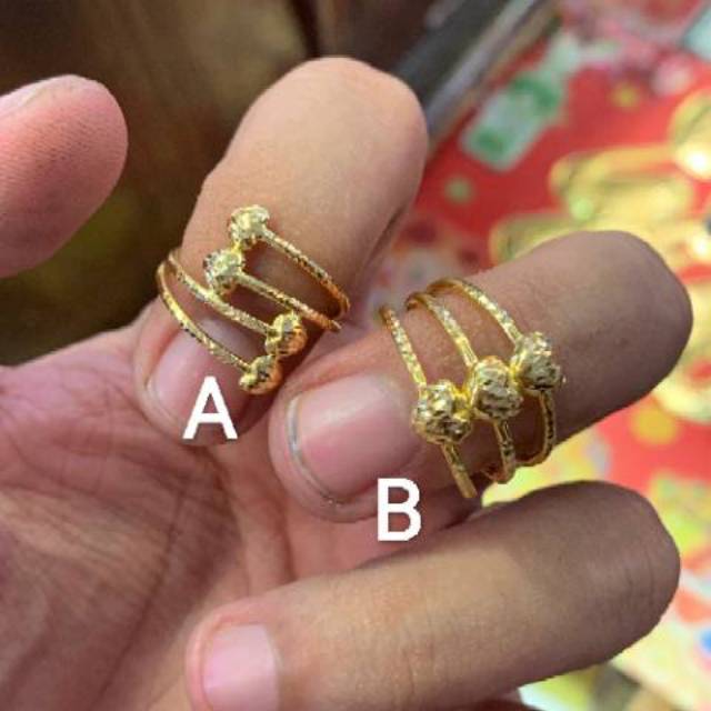 Cincin selisih love hati anak dan dewasa emas asli kadar 700 70% 16k 22 11 12 13 14 15 16 17 18