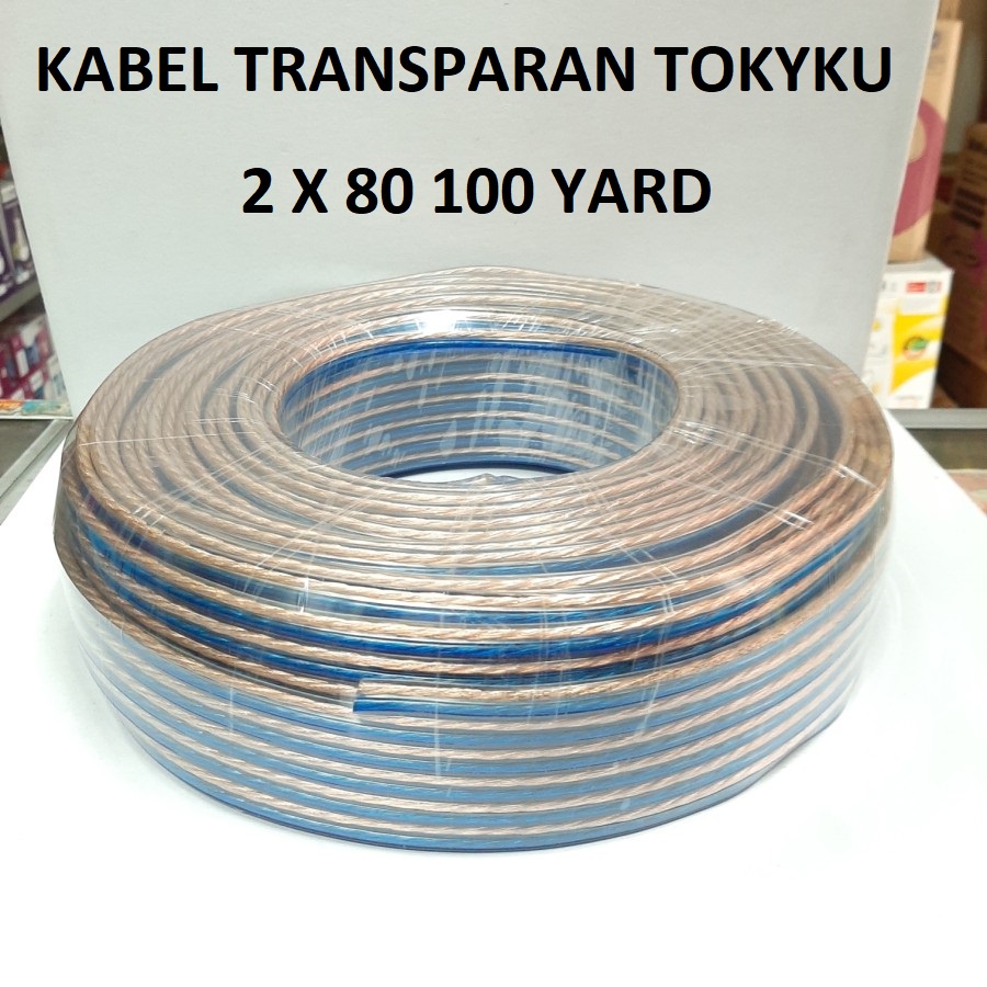 Kabel Serabut Transparan 2x80 100 Yard Per Rol / Kabel Audio 2x80 100Y