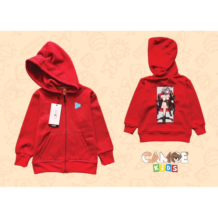 Jaket Hoodie zipper Anak KIDS vTuber Hololive Sakamata Chloe Gaming Chair