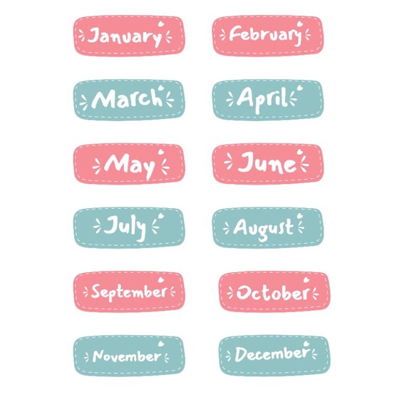 

Stiker month Stiker nama bulan Stiker aesthetic