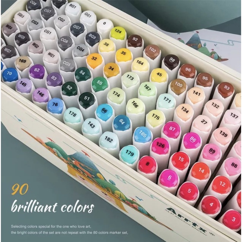 

Arrtx dual tip Alcohol marker set 90 colors