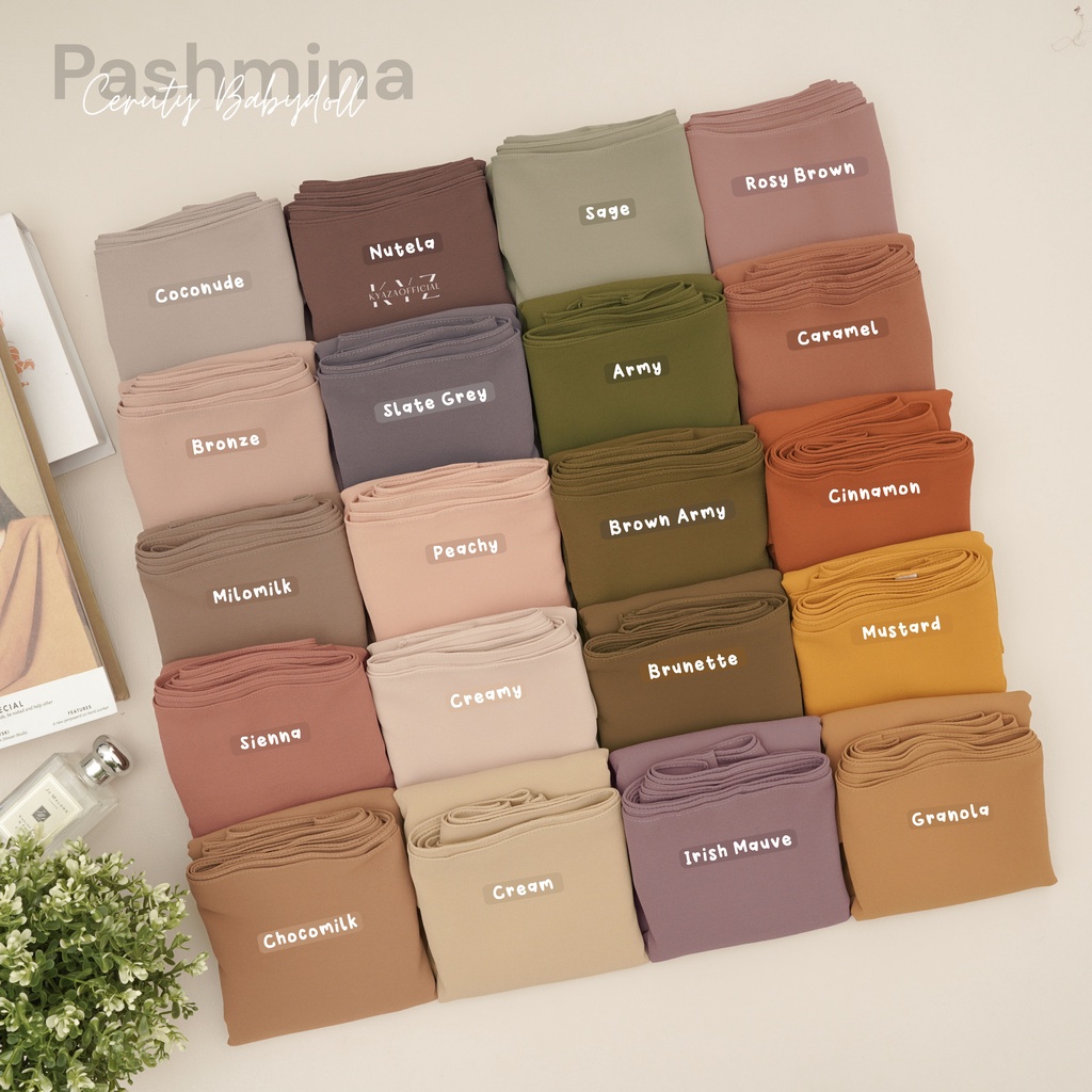 Pashmina Ceruty Babydoll Import (Jahit Tepi) Part 1-4