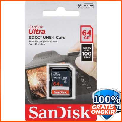 SanDisk Ultra SDXC UHS-I Class 10 SD Card 100mbps - SDSDUNR-GN3IN 64Gb