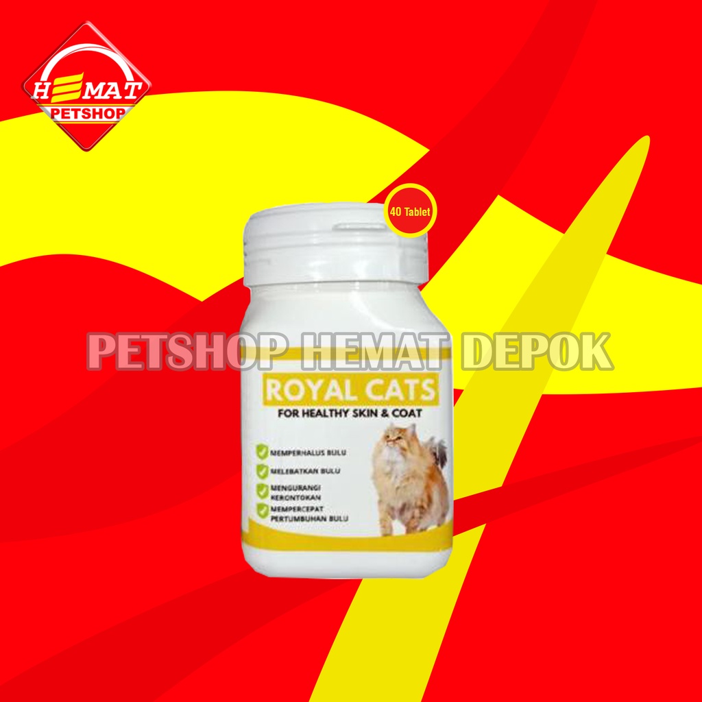 Royal Cats Skin Coats Vitamin Suplemen Bulu Kulit Kucing 60 Tablet